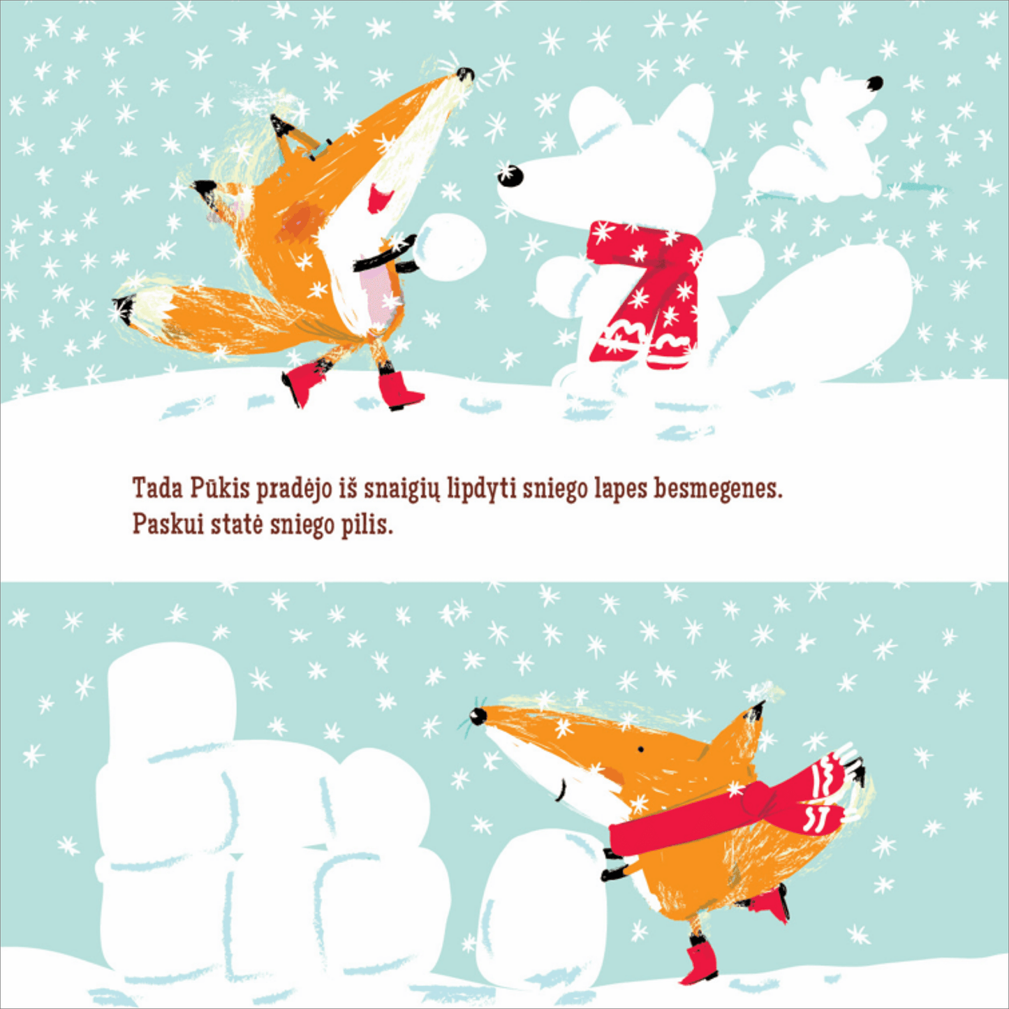 lapiukas lipdo sniego gniuztes
